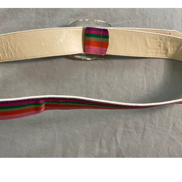 Lake Shore Drive Striped Belt SZ M/L with Acrylic Buckle - Picture 5 of 6